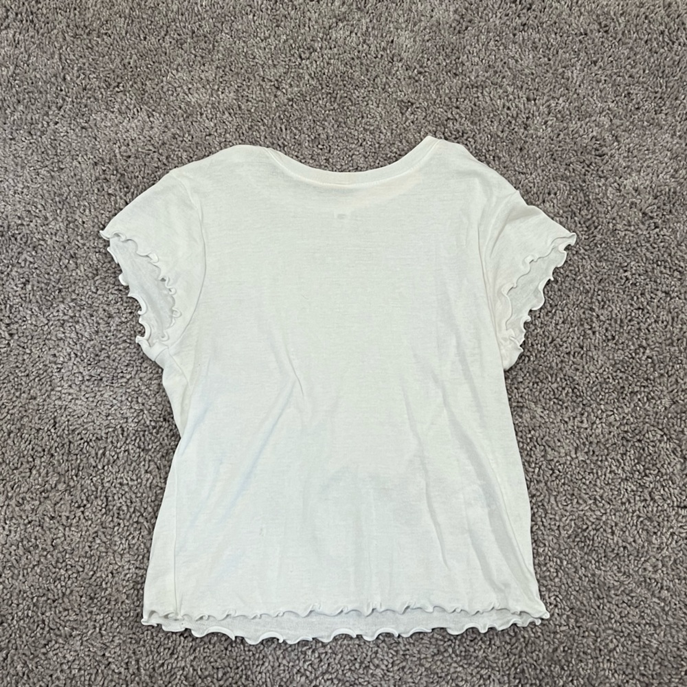 3/$20 🛍️ Women’s White Lettuce Cut Short Sleeve Size S
